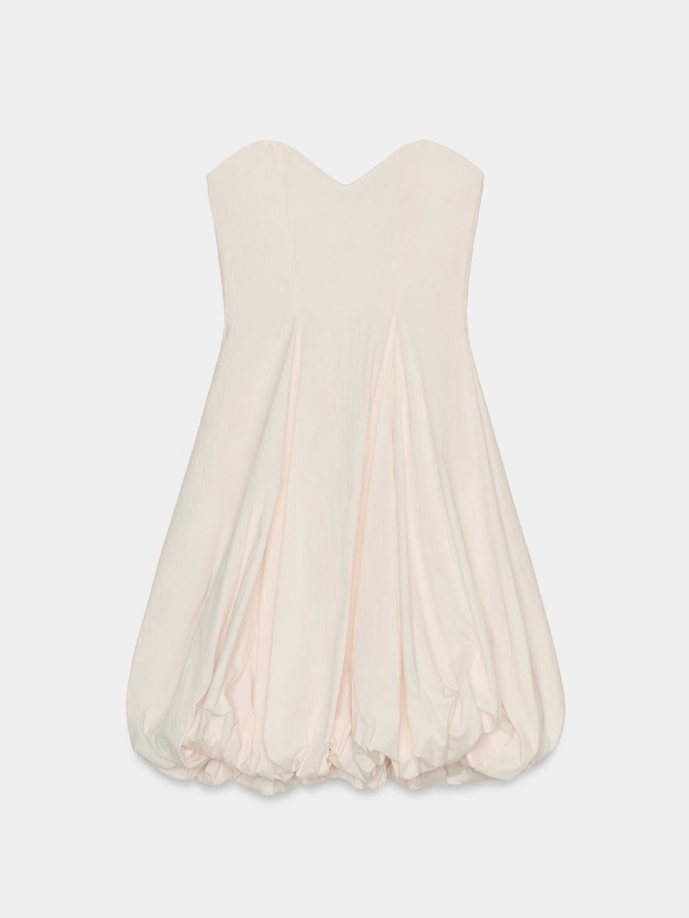 ZARA Strapless Bubble Hem Mini Dress in Light Pink - Picture 5 of 9